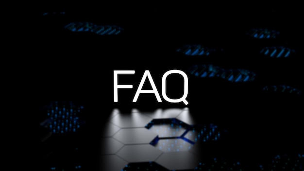 Questions fréquemment posées Texte en néon Lettres FAQ concept d'entreprise mot papier peint 3D rendu