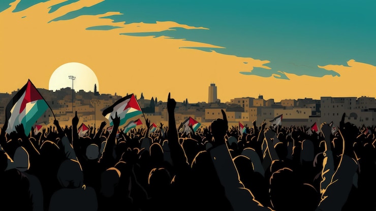 Photo la quête de la liberté de la palestine lutte contre les aspirations et les efforts mondiaux pour parvenir à la justice