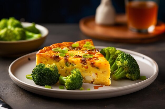 Quiche au tofu avec du brocoli et du cheddar