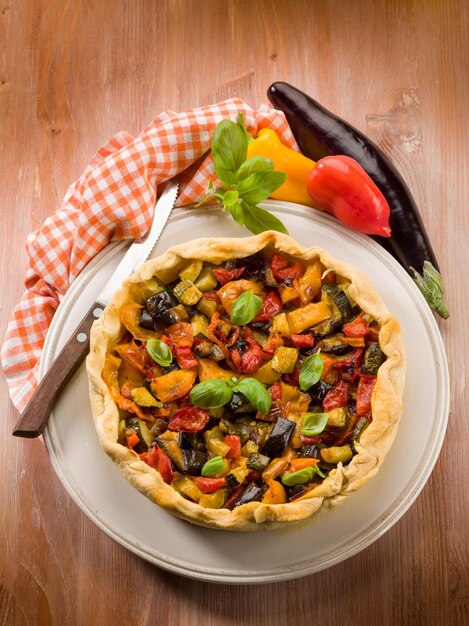 Quiche aux légumes variés