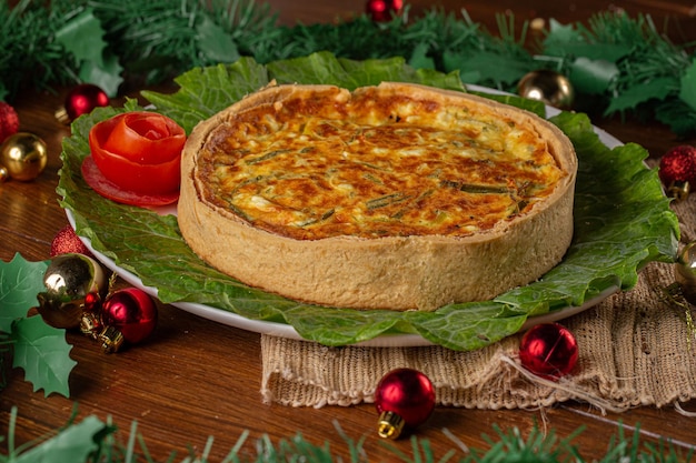 Quiche aux poireaux quiche au fromage et poireauxxAServi au dîner de Noël