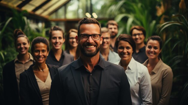 Équipe commerciale heureuse et motivée