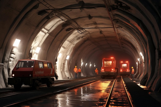 Équipe de construction de tunnels de métro