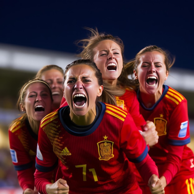 Équipe espagnole de football féminin photo stock