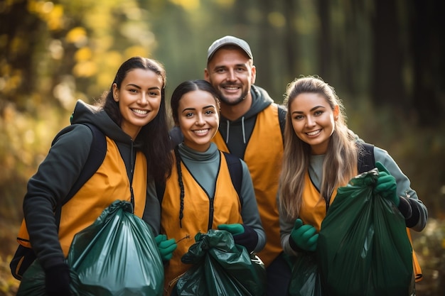 Équipe de jeunes bénévoles diversifiée IA générative