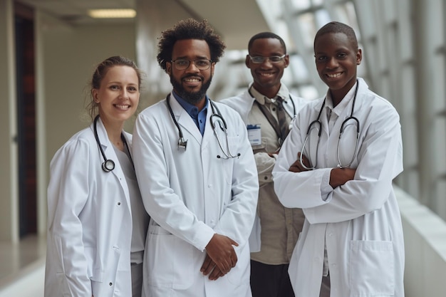 Équipe de médecins réunis dans les locaux de l'hôpital