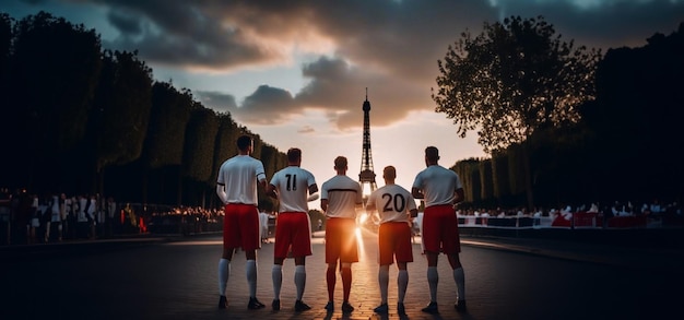 Équipe nationale de joueurs à Paris aux Jeux olympiques de 2024 Athlètes à la Tour Eiffel