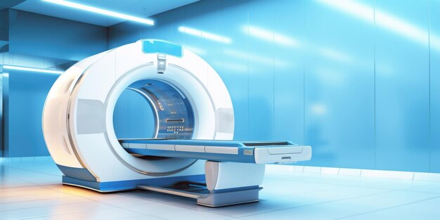 Équipement de diagnostic médical Une machine avancée d'IRM ou de tomographie dans un laboratoire hospitalier présentée comme ayant S