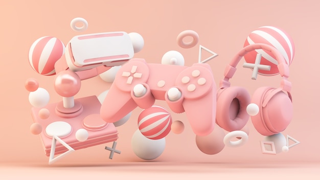 Équipement de joueur en rose dans le rendu 3D