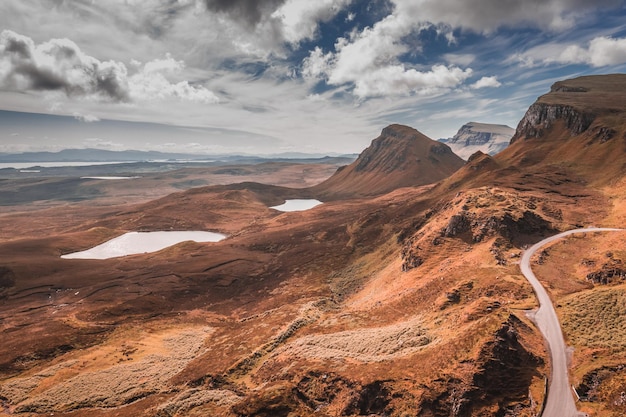 Quiraing dans l'île de Skye en ton marron Ecosse