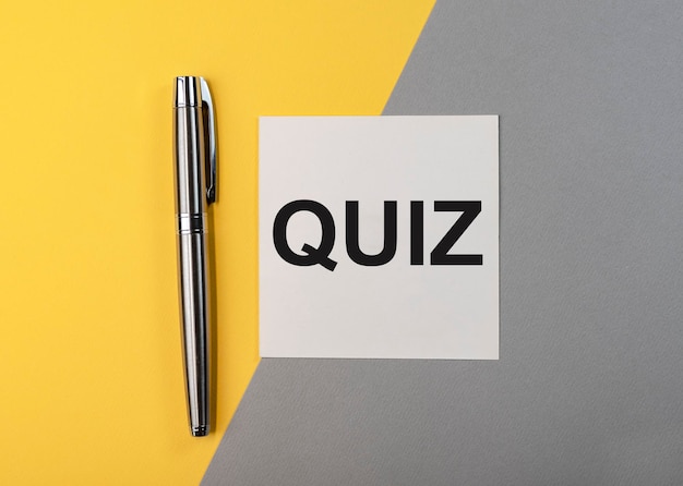 Quiz ou mot de quiz, inscription. concept de test et d'éducation