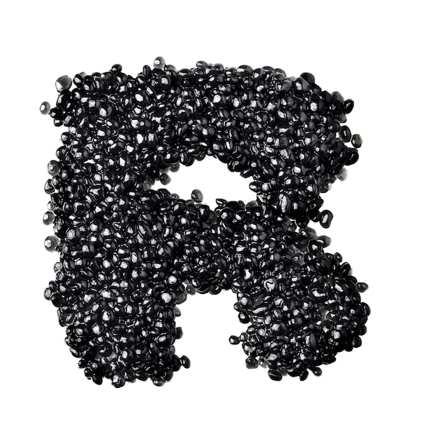 R - Alphabet en caviar noir