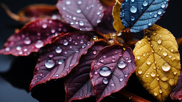 Érable à feuilles rouges sur les branches d'arbres libre Acer ginnala dans un parc ou une forêt d'automne