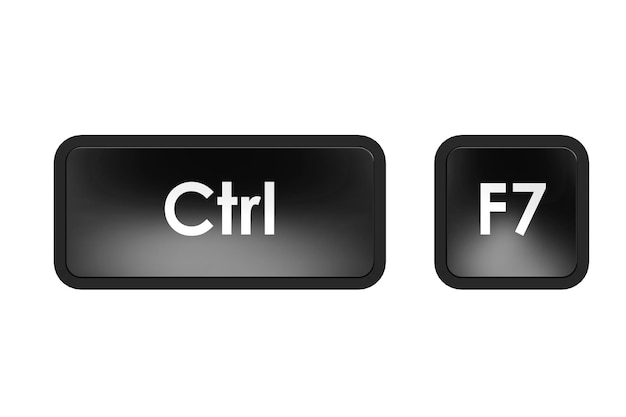 Raccourci clavier avec contrôle et bouton F7