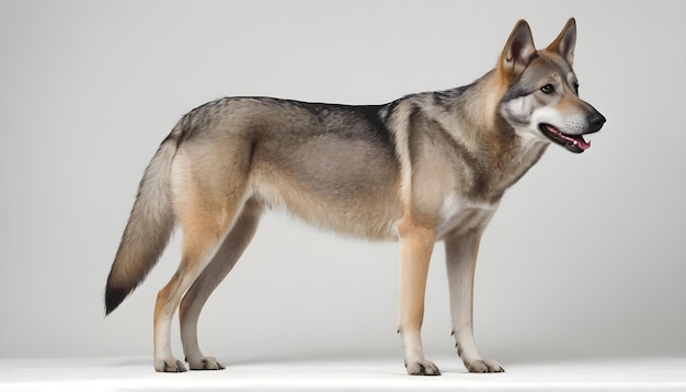 race de chien de loup tchécoslovaque à fond blanc