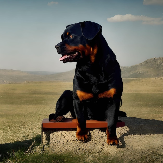 Photo race de chien rottweiler chien mignon