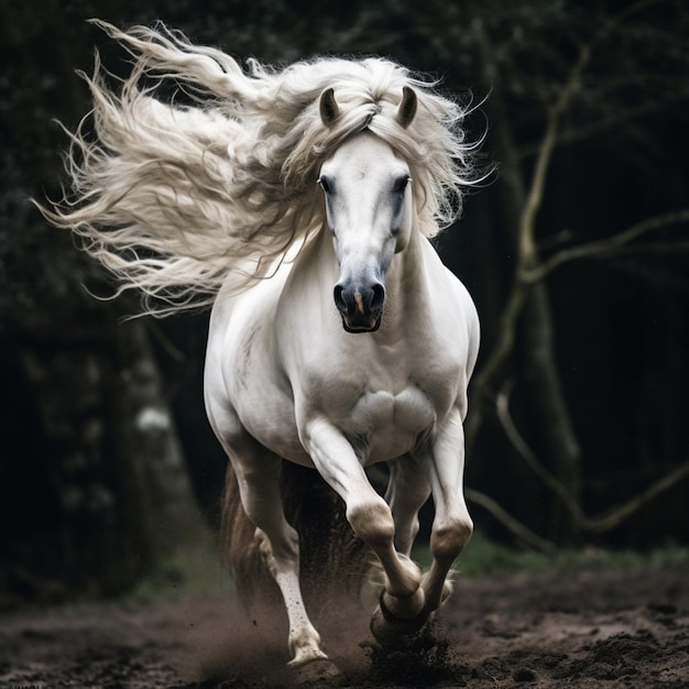 Une race équine majestueuse avec une crinière coulante