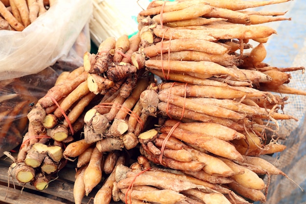 racine de gingembre au marché