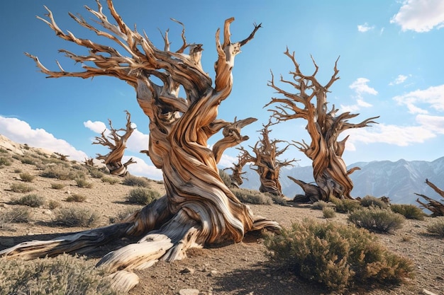 les racines des arbres sont couvertes de sable.