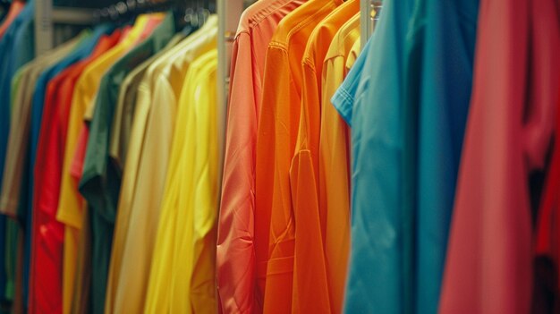 Photo un rack de parapluies colorés avec le mot 