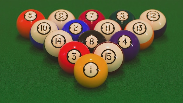 Rack de toutes les boules de billard