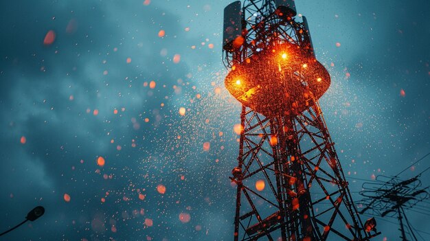 Photo le radar météorologique scanne le ciel