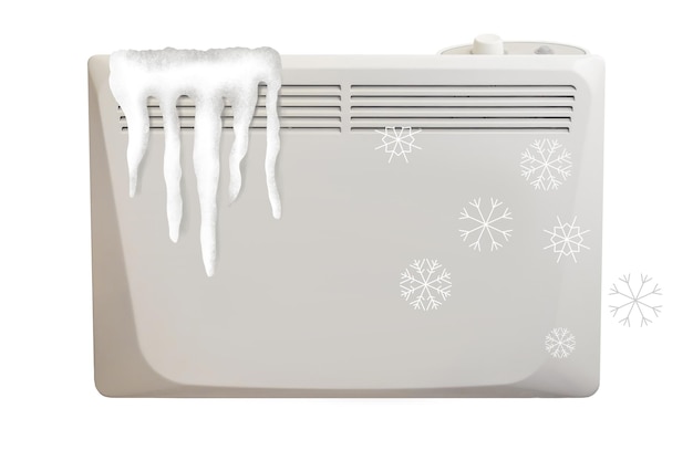 Le radiateur ne chauffe pas recouvert de neige et de glaçons Problèmes de chauffage dans la maison