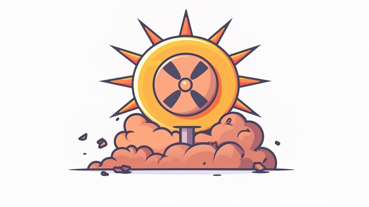 Photo radiation nucléaire dans le style des dessins animés