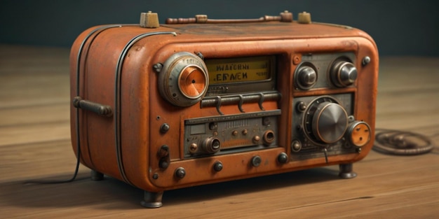 Une radio à l'ancienne avec un bouton rouillé