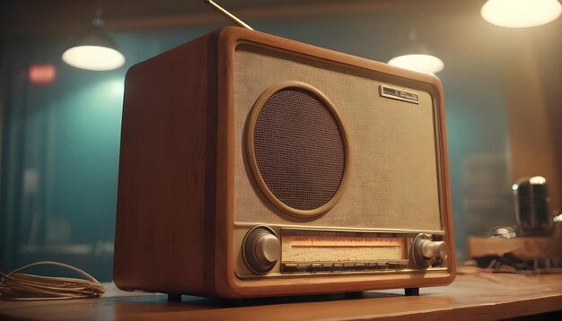 une radio vintage diffusant de la musique en direct et des programmes d'actualités d'autrefois