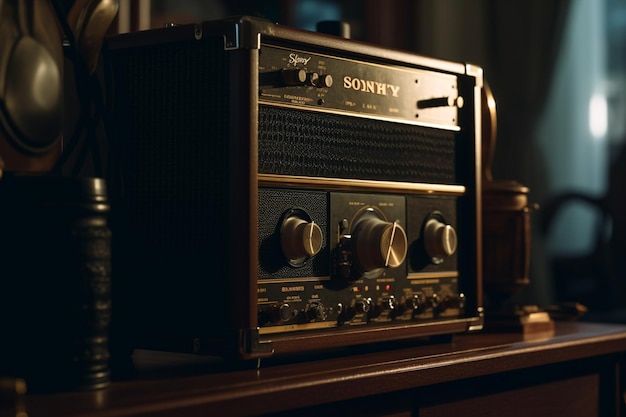 Une radio vintage de la marque sonv.