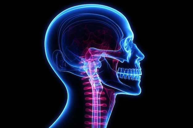 Radiographie du corps humain radiographie de l'anatomie de la tête humaine