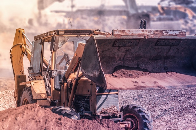 Photo radlader auf baustelle