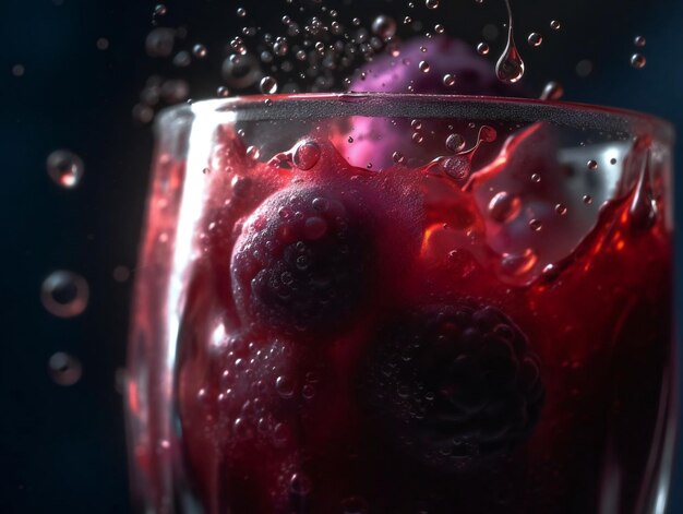 Rafraîchissant Berry Bliss Une macro-vision d'un cocktail sain