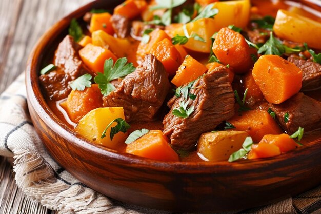 Ragoût de bœuf avec pommes de terre et carotte