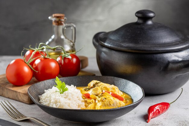 Ragoût de poisson Plat traditionnel au Brésil Moqueca Baiana de Peixe