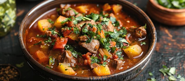 Un ragoût savoureux avec de la viande et des légumes