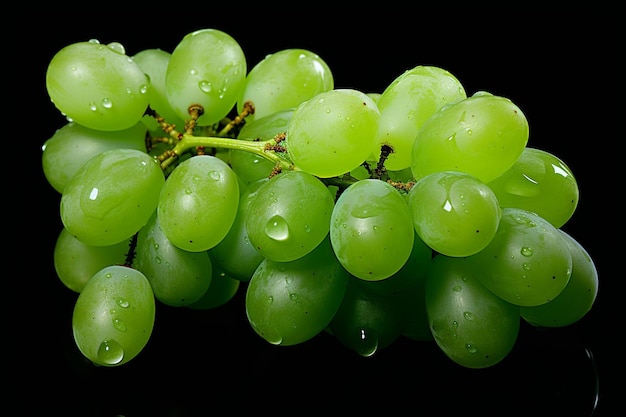 Raisin de muscat à l'éclat vert frais isolé sur fond alpha