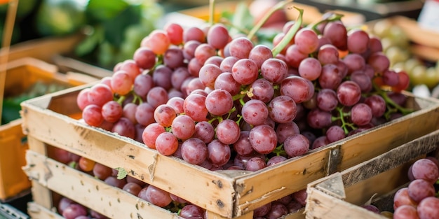 Les raisins biologiques sur le marché