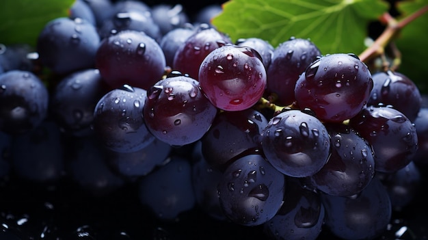Des raisins délicieux et de l'eau