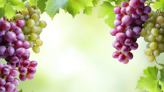 Des raisins frais avec un espace vide, un concept d'arrière-plan de fruits, une image générée par l'IA