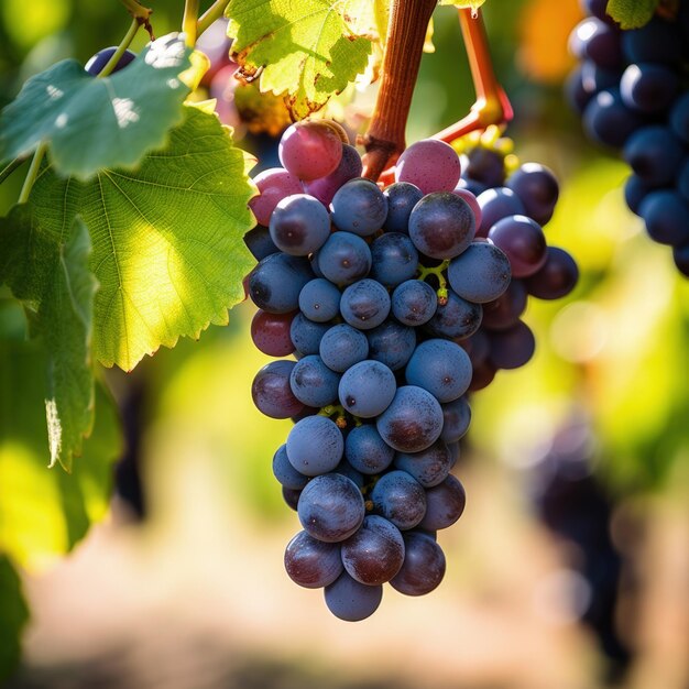 Raisins mûrs suspendus aux vignes IA générative