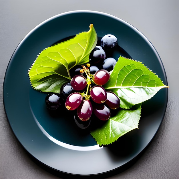 raisins sur une plaque