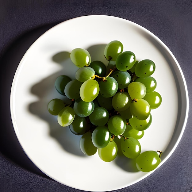 raisins sur une plaque