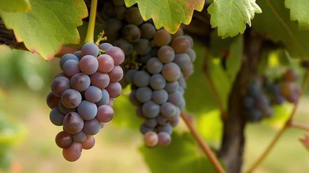 Raisins suspendus à la vigne dans le vignoble