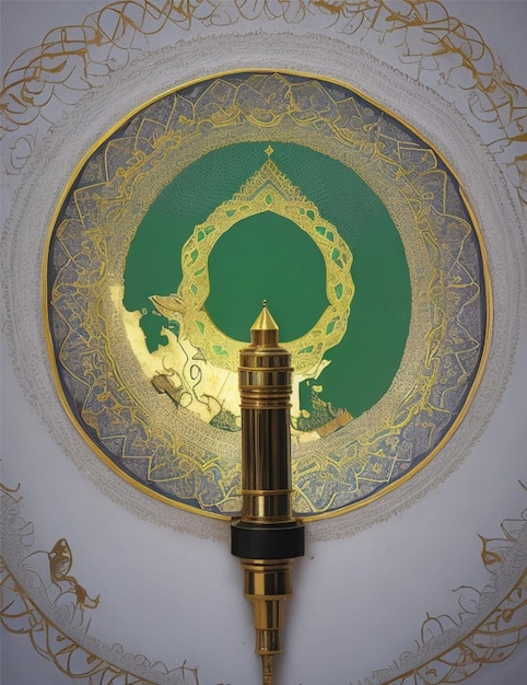 Ramadan en Algérie avec un canon et un croissant sur fond blanc
