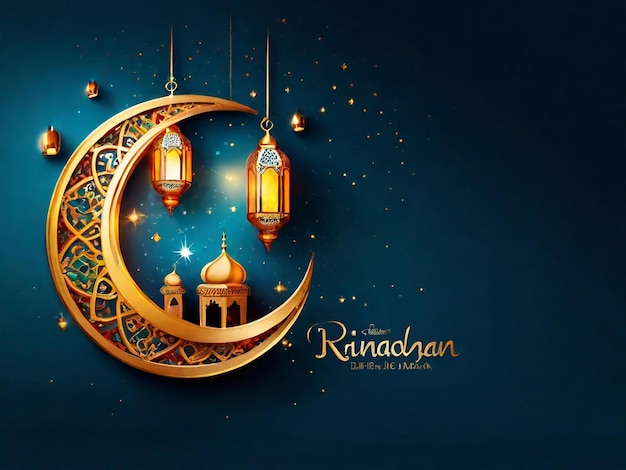 Ramadan eid mubarak fond islamique généré par l'IA