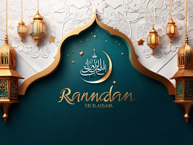 Ramadan eid mubarak fond islamique généré par l'IA