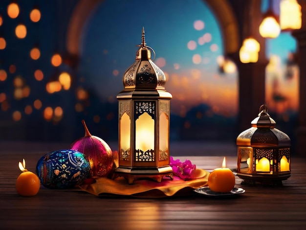 Ramadan eid mubarak fond islamique généré par l'IA