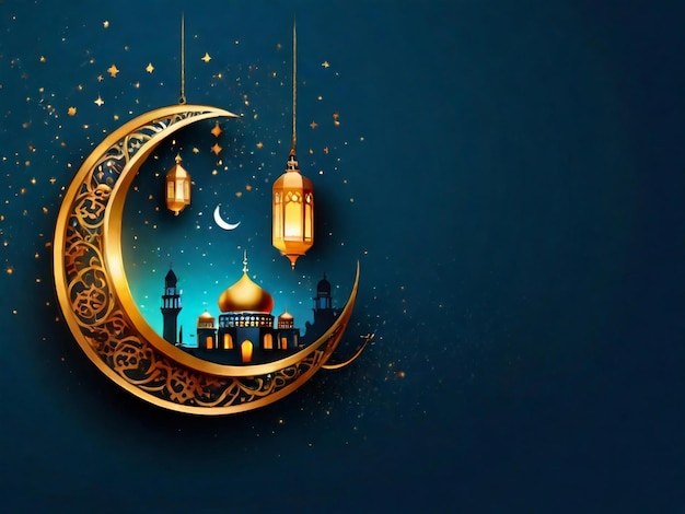 Ramadan eid mubarak fond islamique généré par l'IA